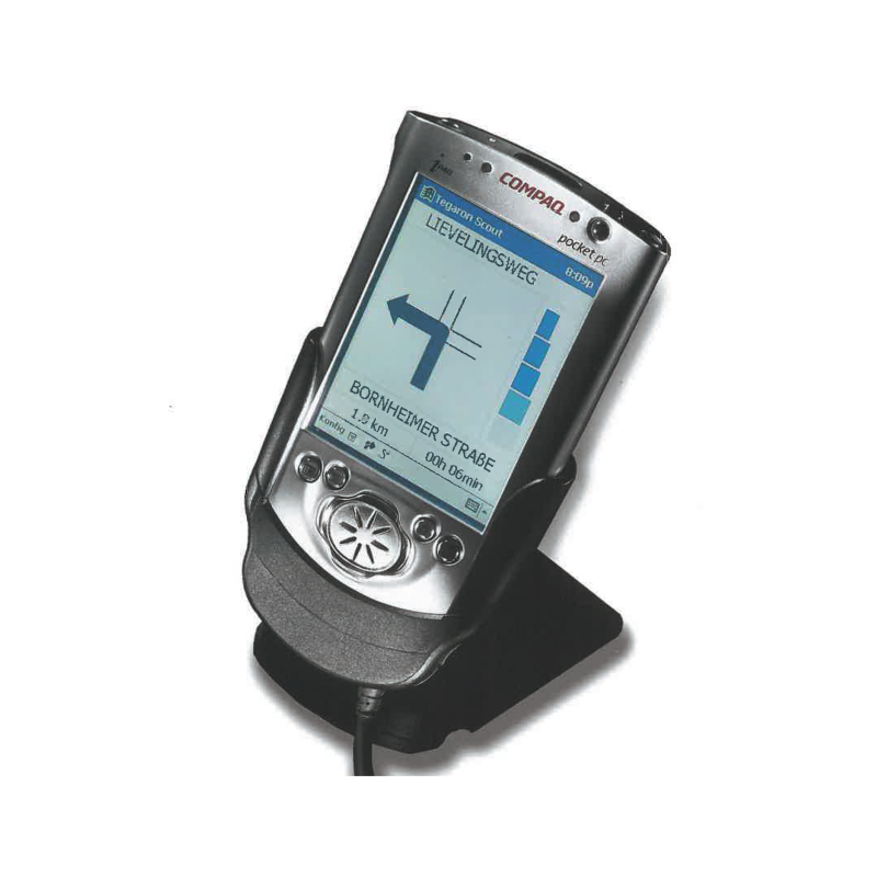 Produkt "COMPAQ Halterung" für personal digital assistant (PDA), handgroßes Gerät mit Display, ähnlich einem Smartphone 
